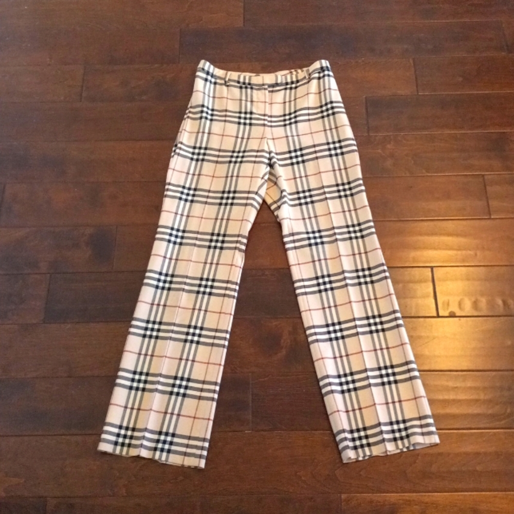 Burberry Plaid Pants made in France.